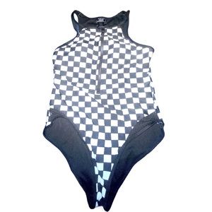 NWOT one piece checkered suit